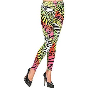 Widmann - Jaren 80 leggings, verschillende modellen en maten, carnaval, themafeest, Kleurrijke dierenprint