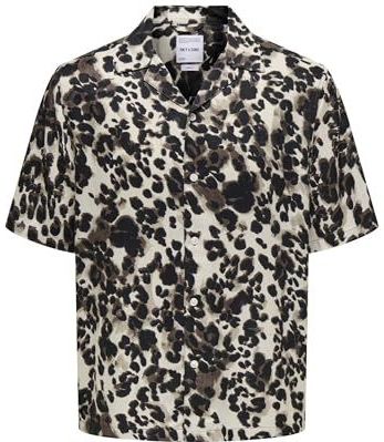 Onsrocket Reg Ss Resort Aop T-shirt, Egret, XXL