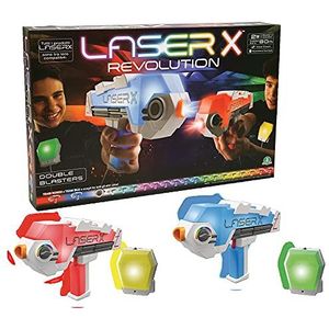 Laser X LAE12000 Revolution Blaster, kies de kleur van je team, slaat tot 90 meter, met 2 blasters, 2 ontvangers en stemcoach, voor kinderen vanaf 6 jaar, Giochi Preziosi.