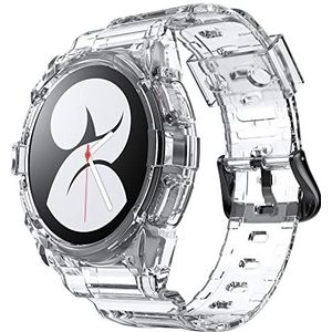 System-S Hoesje en armband 40 mm TPU voor Samsung Galaxy Watch 5 4 Smartwatch Transparant, Transparant, Eine Grösse, Klassiek, Transparant, Klassiek
