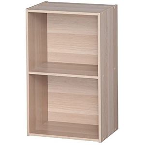 Iris Ohyama, Opbergkast, boekenkast, meubels met 2 planken, grote capaciteit, multifunctioneel, robuust, kantoor, slaapkamer, woonkamer - Office Basic Rack CX-2FN - lichtbruin