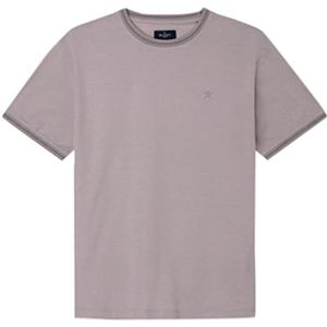 Hackett London Piqu T-shirt voor heren, taupe, maat XXL, Taupe