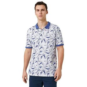 Koton Polo boutonné pour homme Coupe slim Leaf Detailed T-shirt, Design vert (7d7), XXL