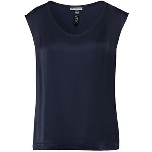 Street One A344656 satijnen top voor dames, Donkerblauw