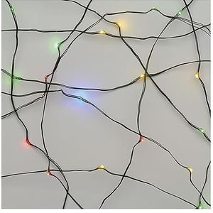 EMOS Guirlande lumineuse nano multicolore pour intérieur et extérieur (IP44), 15 m de long, guirlande lumineuse de Noël Nano pour fêtes, Noël, fonction minuterie 6 heures, bloc d'alimentation et