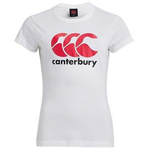 Canterbury CCC T-shirt voor dames met logo, Briljant wit