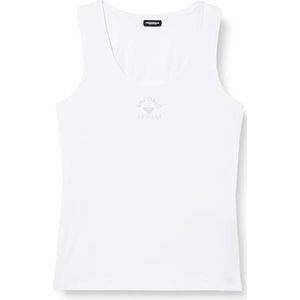EMPORIO ARMANI Stretch katoenen tanktop T-shirt voor dames, Wit.