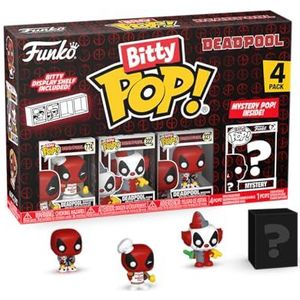 Funko Bitty Pop! Deadpool BBQ Master 4 stuks en een mysterie minifiguur in verrassing, 2,2 cm verzamelbaar, stapelbaar rek inbegrepen, idee voor verrassingstas voor feestjes