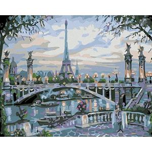 Zuty 1582230 Kleur op nummer Eiffeltoren Achterbrug 40x50 cm zonder frame