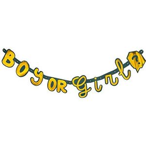 Boland Letters slinger Boy Gold Girl lengte 130 cm goud zwart geboorte babyshower decoratie om op te hangen 53251