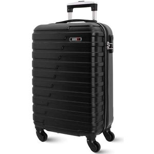 Coronel Tapioca - Valises de voyage cabine - Valises de voyage - Convient pour Ryannair - Trolley bagage pour avion résistant avec 4 roues de 360° et cadenas, Noir, 55x40x20 cm, Valise de cabine