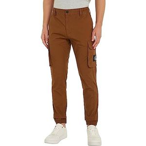 Calvin Klein Jeans Cargo Washed Skinny Geweven Broek Heren, Caramel bruin