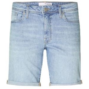 Selected Homme Short en jean pour homme, bleu clair, bleu denim, M