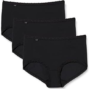 Sloggi 24/7 Cotton Lace Midi C3p Bikini voor dames (3 stuks), zwart.