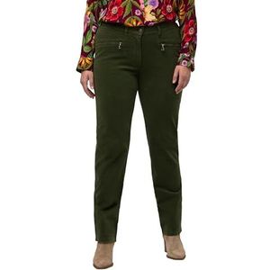 Ulla Popken Mony corduroy broek, gedeeltelijk elastische taille, damesbroek, Marinier