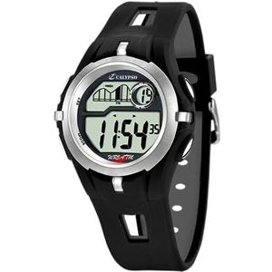 Calypso - K5511/1 – herenhorloge – kwarts – digitaal – verlichting – stopwatch – alarm – armband van rubber meerkleurig, riem, Meerkleurig, Riem
