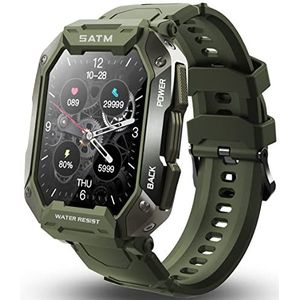 Bengux Smartwatch voor heren en dames, 1,72 inch, smartwatch, sport, waterdicht, 5 ATM, met 24 sportmodi, bloedzuurstofmonitor, hartslag, stappenteller, calorieën, voor Android en iOS