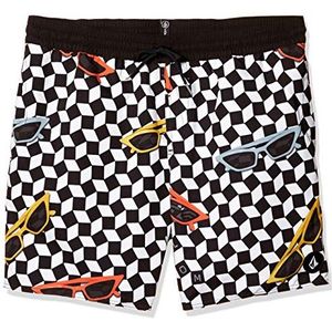 Volcom Flashback Trunk Zwemshorts voor heren, 17 inch, zwart.