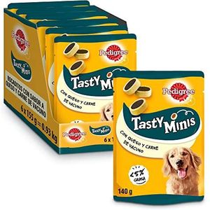 Pedigree Tasty Mini Snacks om je hondensmaak kaas en ox te onderwijzen (6 x 140 g)