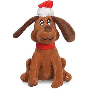 Dr. Seuss for Pets The Grinch Max Pluche pieperspeelgoed voor honden in de vorm van een kerstman, Grinch pluche speelgoed uit de Dr. Seuss collectie, groot kerstspeelgoed voor honden voor de vakantie,