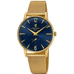 Festina Unisex analoog horloge met armband van roestvrij staal verguld F20253/2, goud, talla única, armband, Goud, talla única, armband