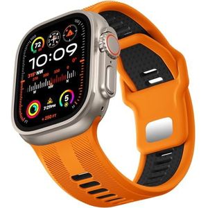 Dirrelo Bandje compatibel met Apple Watch Ultra 2 49 mm, 46 mm, 45 mm, 44 mm, 42 mm, 26 mm, tweekleurige zachte siliconen sportarmband voor iWatch SE Ultra 2 Series 10 9 8 7 6 5 4 3 2 1,