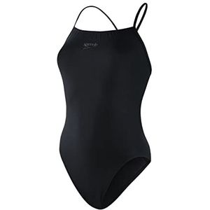 Speedo Eco Endurance + Thinstrap eendelig badpak voor dames, 1 stuk, zwart, 44