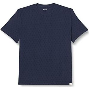Mustang Style Alex C AOP heren T-shirt, gestreepte elementen Aop_d Blue 12467, L, Striped Elements Aop_d Blue 12467