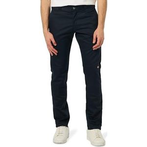 Dickies Pantalon de travail à double genou pour homme Coupe skinny droite décontractée, bleu, 34W / 32L