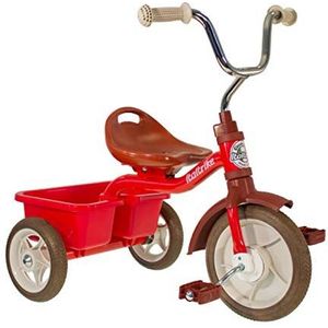 Italtrike - Transporter driewieler - 10 inch - met afzetstuk - zadel met rugleuning, verstelbaar in 3 standen - vanaf 2 jaar - vintage look - kleur rood