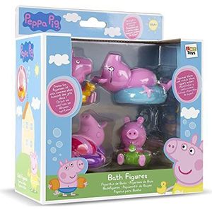 PEPPA PIG Set van 4 figuren, badspeelgoed met 4 drijvende poppen in het water, cadeau voor baby's, jongens en meisjes vanaf 18 maanden