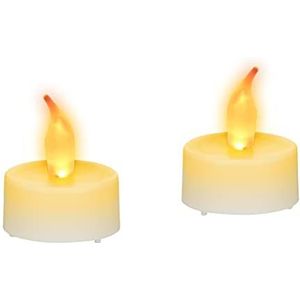 Relaxdays LED waxinelichtjes - 2 stuks - theelichtjes - feestverlichting - sfeervol - wit