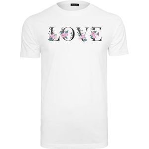 Mister Tee Mister Tee Lover Flower Tee T-shirt voor heren, 100% katoen, wit, maat XL, T-shirt voor heren (1 stuk), Wit