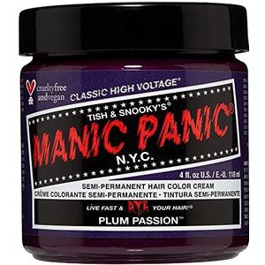 Manic Panic Plum Passion Classic Creme, Veganistisch, Cruelty Free, Paarse Semi-Permanente Haarverf, 118 ml