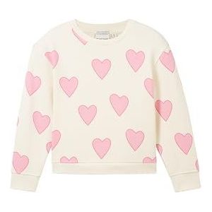 TOM TAILOR Sweatshirt voor meisjes met hartjesprint, 32371 - Grote hartprint