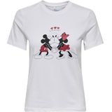 Onlmickey Life Reg S/S Valentine Top JRS, stralend wit, L, Helder wit