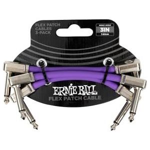 Ernie Ball Set van 3 flexibele aansluitkabels 7,6 cm paars