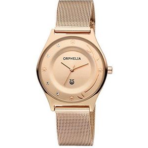 Orphelia - Quartz horloge - analoog display - roestvrij stalen armband, Rozengoud., Armband