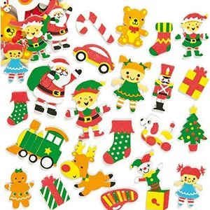 Baker Ross Du Santa Workshop stickers voor kinderen, 100 stuks