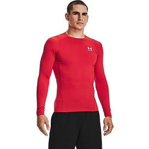 Under Armour UA Hg Armour Comp Ls heren Nauwsluitend functioneel shirt, ademend shirt met lange mouwen (1-Pack), rood/wit., L