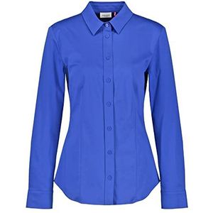 Gerry Weber Damesblouse lange mouwen katoen met manchetten blouse lange mouwen effen elektrisch blauw 36, Blauw
