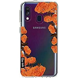 Casetastic Samsung Galaxy A40 (2019) TPU hoes beschermhoes herfst bloemen patroon oranje