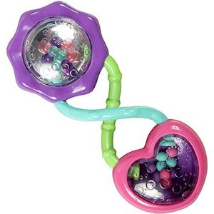 Bright Starts Rammelaar en schudder, BPA-vrij dumbbell-speelgoed, roze, 3 maanden +