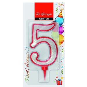 Cereria di Giorgio - Enorme verjaardagskaars met glitter getal 5, 58170_65