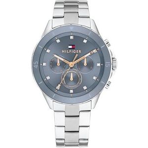 Tommy Hilfiger Multifunctioneel analoog kwartshorloge voor dames, met armbanden van roestvrij staal, blauw, elegant en multifunctioneel, met roestvrijstalen armband, Blauw, Elegant en multifunctioneel