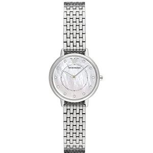 Emporio Armani Analoog kwarts horloge voor dames, zilver/staal, Armband