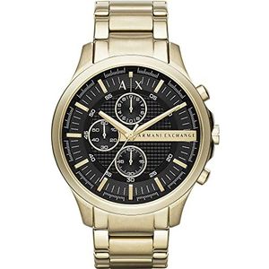 Armani Exchange Herenhorloge met chronograaf met AX2137 roestvrijstalen armband, goud, 46 mm, armband, Goud, Armband