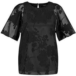 Taifun 360347-11062 blouse, zwart, 34 dames, zwart, maat 34, SCHWARZ