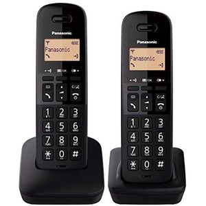 Panasonic KX-TGB612 Draadloze vaste telefoon, duo, oproepvergrendeling, 18 uur gesprek, 200 uur standby-tijd, 50 contactenagenda, valbestendig, zwart