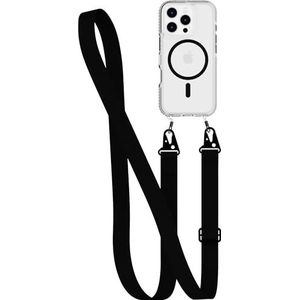 Tech21 EvoCrystal Schouderriem voor iPhone 16 Pro, compatibel met MagSafe - Schokbestendige beschermhoes, 15x getest volgens militaire standaard - Met schouderriem - Zwart